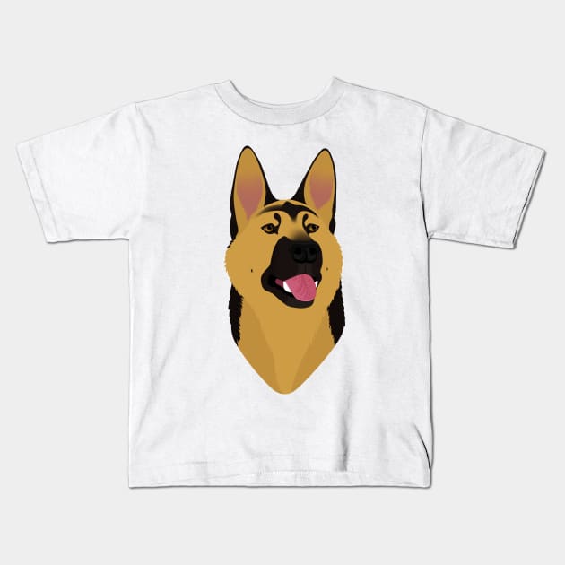 SimpliciTee - Black and Tan German Shepherd Kids T-Shirt by Larthan